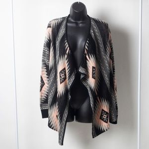 Say What? Black and Blush Draped Cardigan Medium
